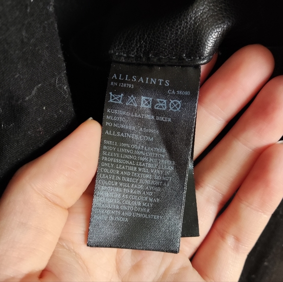 Allsaints kushiro black leather jacket - Picture 5 of 9